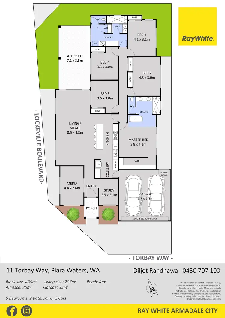 Floorplan of Homely house listing, 11 Torbay Way, Piara Waters WA 6112