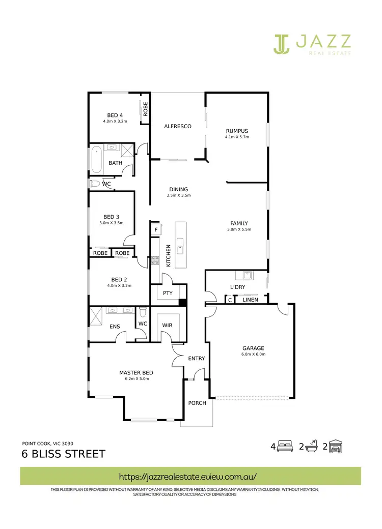Floorplan of Homely house listing, 6 Bliss Street, Point Cook VIC 3030