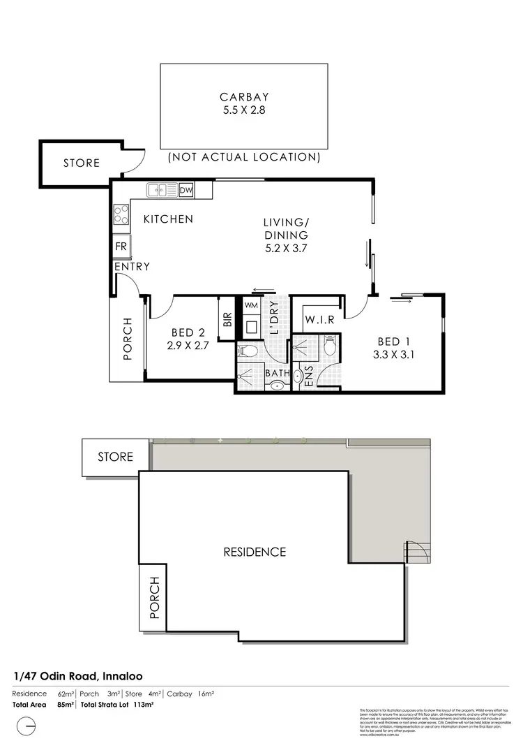 Floorplan of Homely apartment listing, 1/47 Odin Road, Innaloo WA 6018