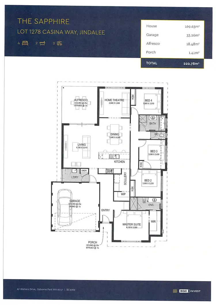 Floorplan of Homely house listing, 51 Casina Way, Jindalee WA 6036