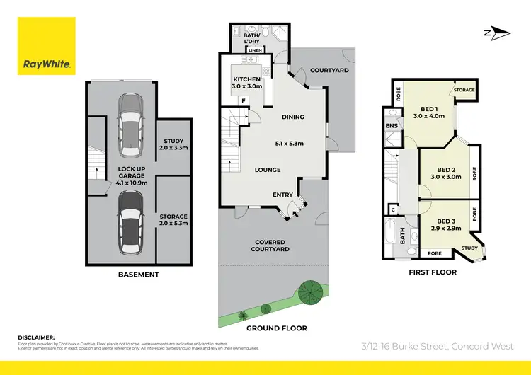 Floorplan of Homely townhouse listing, 3/12-16 Burke Street, Concord West NSW 2138