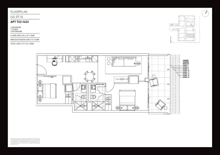 Floorplan of Homely apartment listing, 1422/199 William Street, Melbourne VIC 3000