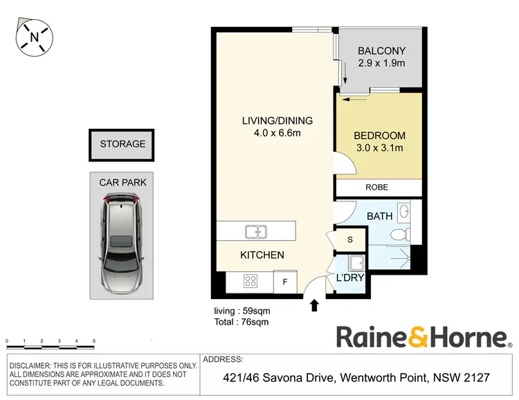 Floorplan of Homely apartment listing, 421/46 Savona Drive, Wentworth Point NSW 2127