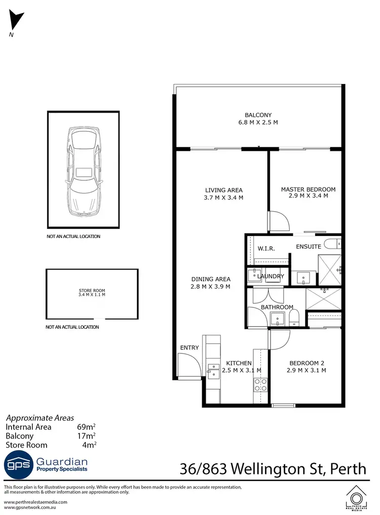 Floorplan of Homely apartment listing, 36/863 Wellington Street, West Perth WA 6005