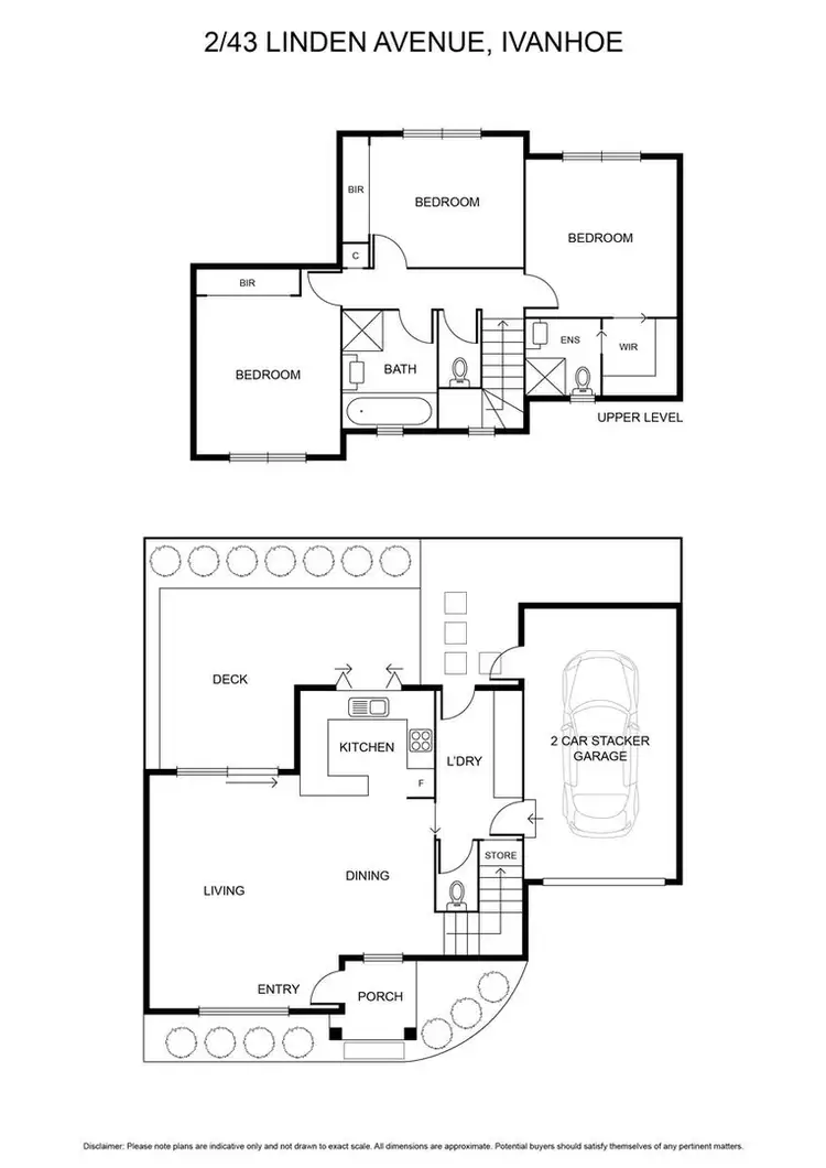 Floorplan of Homely townhouse listing, 2/43 Linden Avenue, Ivanhoe VIC 3079