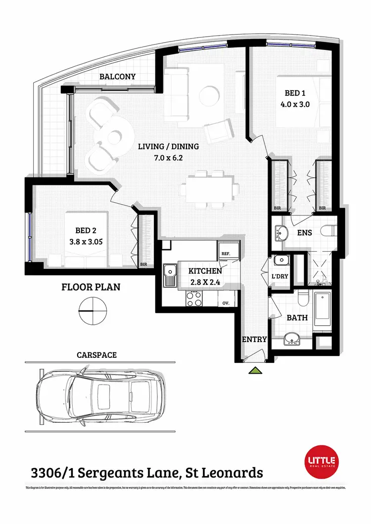 Floorplan of Homely apartment listing, 3306/1 Sergeants Lane, St Leonards NSW 2065