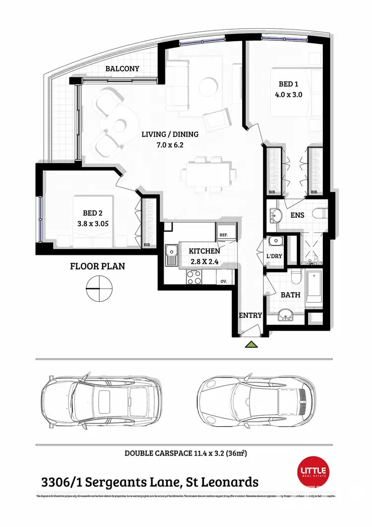 Floorplan of Homely apartment listing, 3306/1 Sergeants Lane, St Leonards NSW 2065
