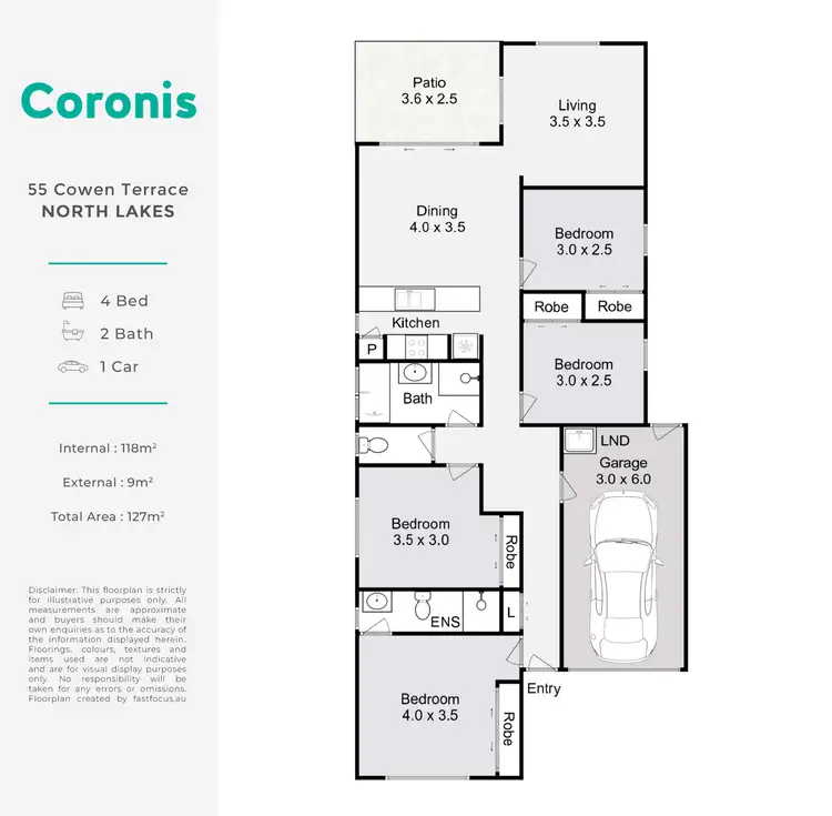 Floorplan of Homely house listing, 55 Cowen Terrace, North Lakes QLD 4509