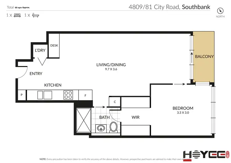 Floorplan of Homely apartment listing, 4809/81 City Road, Southbank VIC 3006