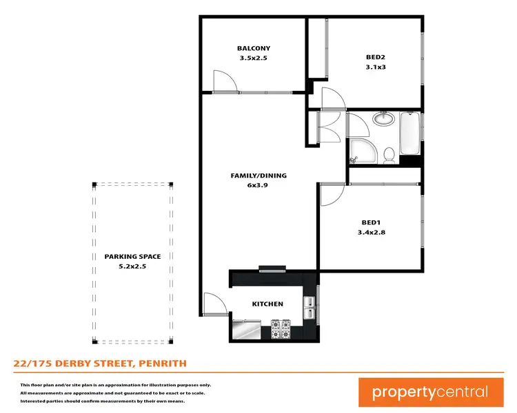 Floorplan of Homely unit listing, 22/175-177 Derby Street, Penrith NSW 2750