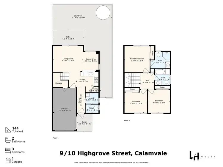 Floorplan of Homely townhouse listing, 9/10 Highgrove Street, Calamvale QLD 4116
