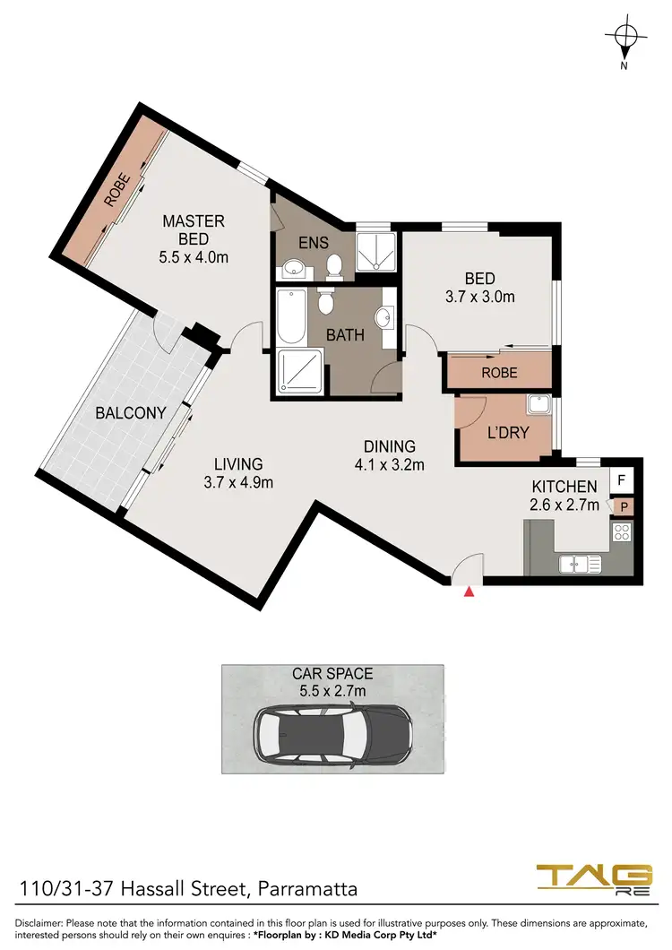 Floorplan of Homely unit listing, 110/31-37 Hassall Street, Parramatta NSW 2150