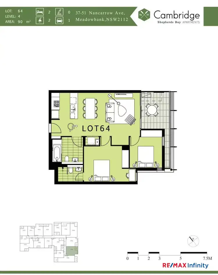 Floorplan of Homely apartment listing, 405A/37 Nancarrow Avenue, Meadowbank NSW 2114