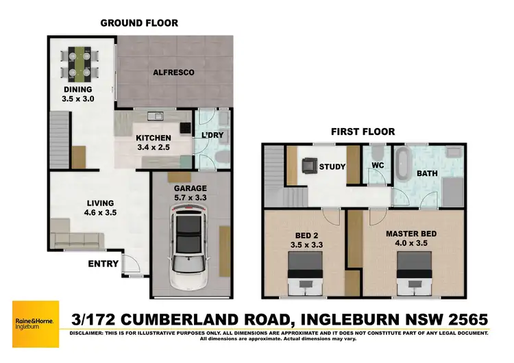 Floorplan of Homely townhouse listing, 3/172 Cumberland Road, Ingleburn NSW 2565
