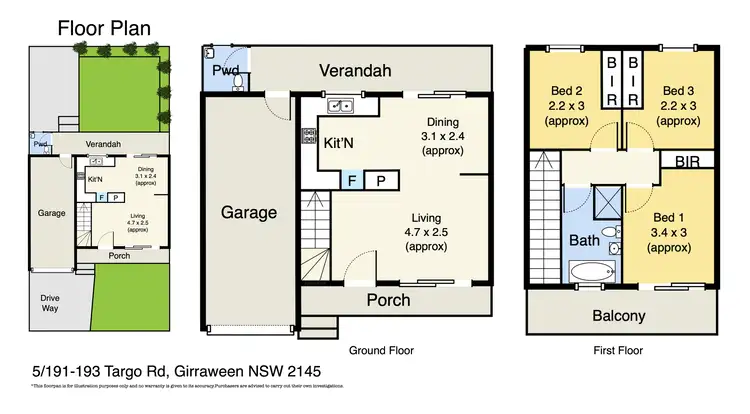 Floorplan of Homely townhouse listing, 5/191-193 Targo Road, Girraween NSW 2145
