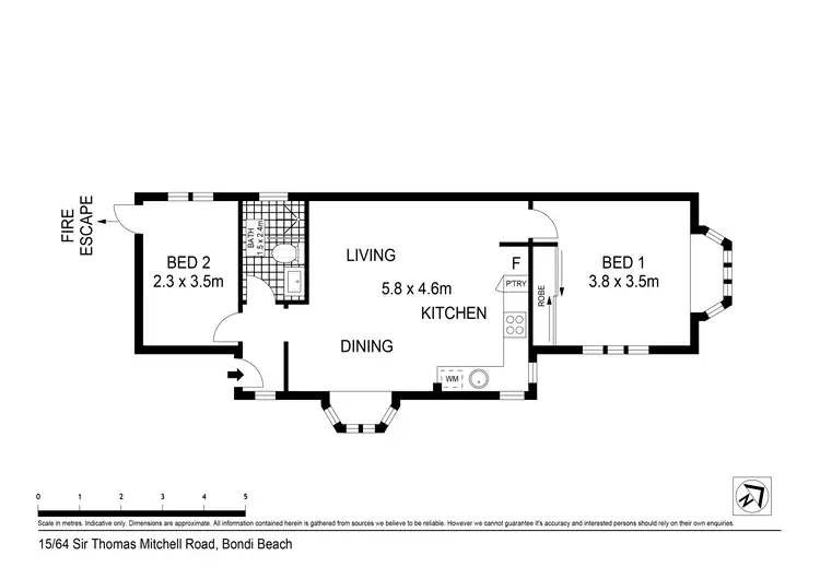 Floorplan of Homely apartment listing, 15/64 Sir Thomas Mitchell Road, Bondi Beach NSW 2026