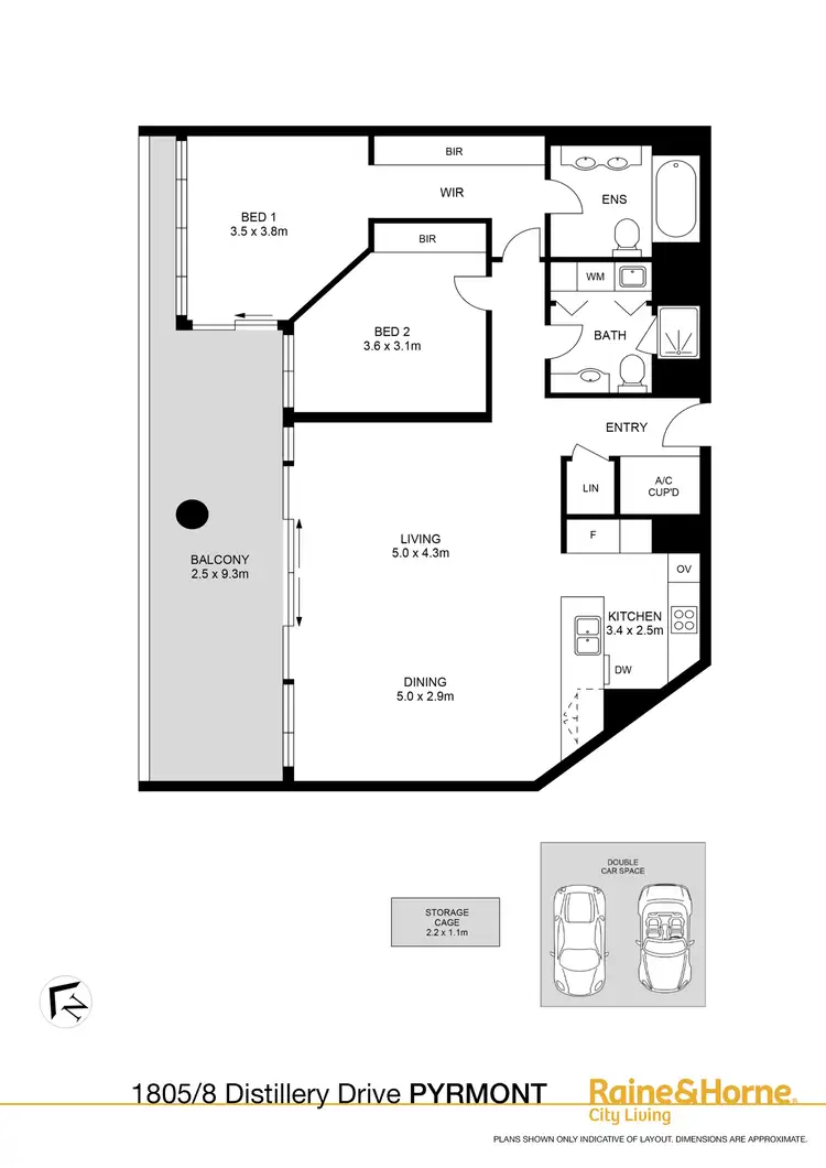 Floorplan of Homely apartment listing, 1805/8 Distillery Drive, Pyrmont NSW 2009