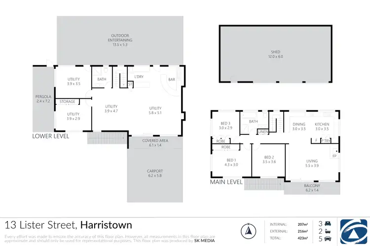 Floorplan of Homely house listing, 13 Lister Street, Harristown QLD 4350