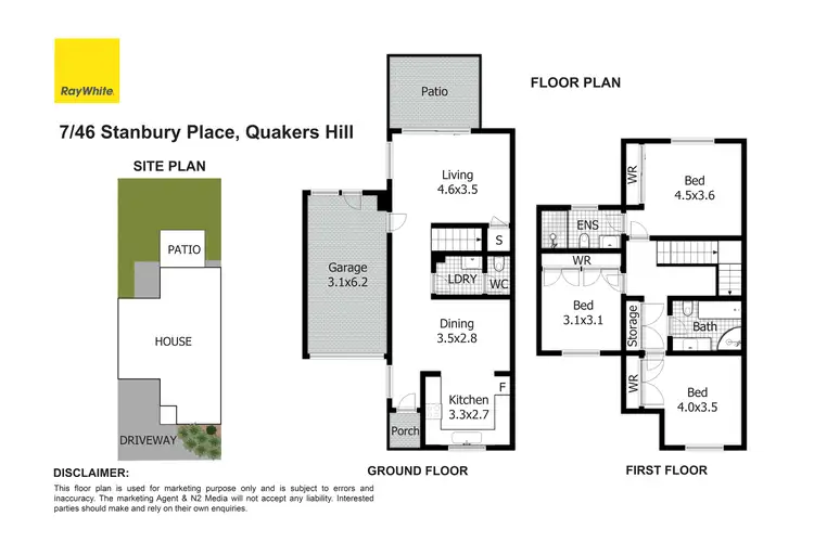 Floorplan of Homely townhouse listing, 7/46 Stanbury Place, Quakers Hill NSW 2763