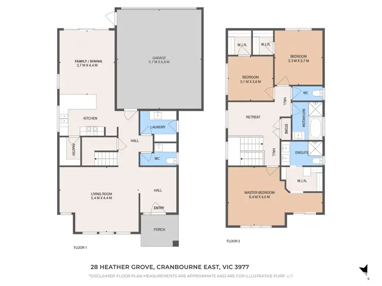 Floorplan of Homely townhouse listing, 28 Heather Grove, Cranbourne East VIC 3977