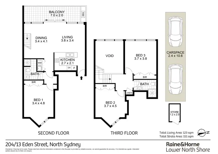 Floorplan of Homely apartment listing, 204/13 Eden Street, North Sydney NSW 2060