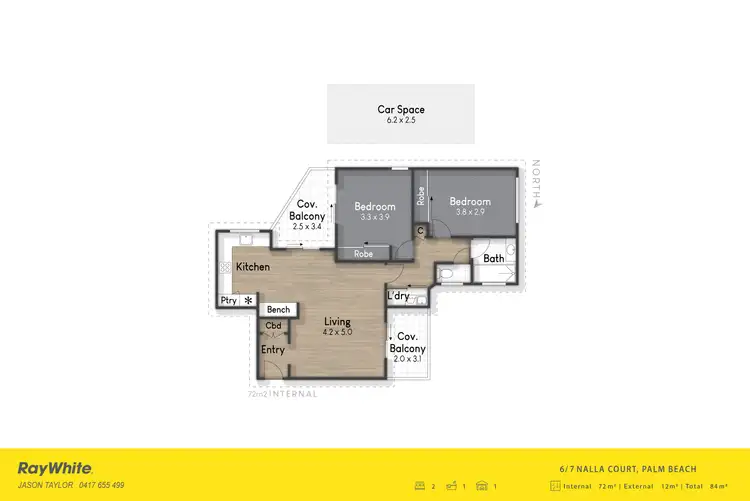 Floorplan of Homely apartment listing, 6/7 Nalla Court, Palm Beach QLD 4221