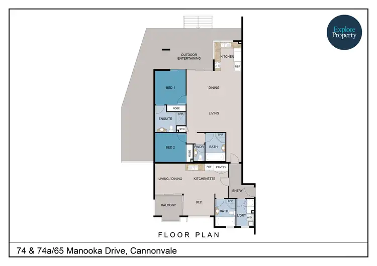 Floorplan of Homely unit listing, 74 & 74a/65 Manooka Drive, Cannonvale QLD 4802