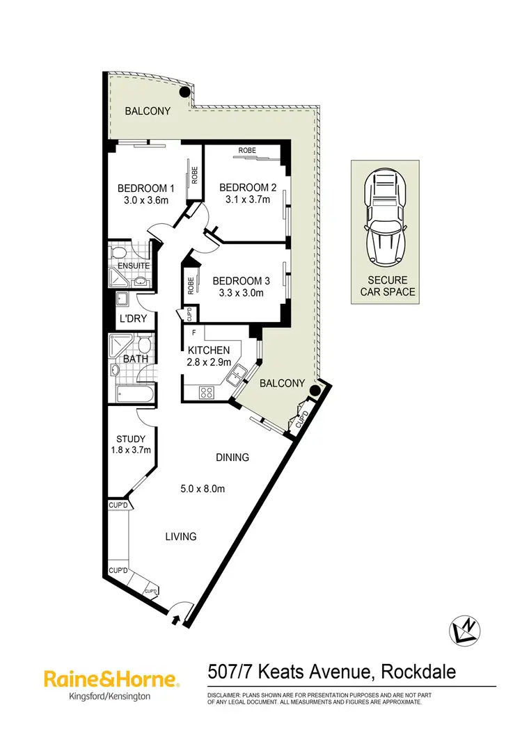 Floorplan of Homely apartment listing, 507/7 Keats Avenue, Rockdale NSW 2216