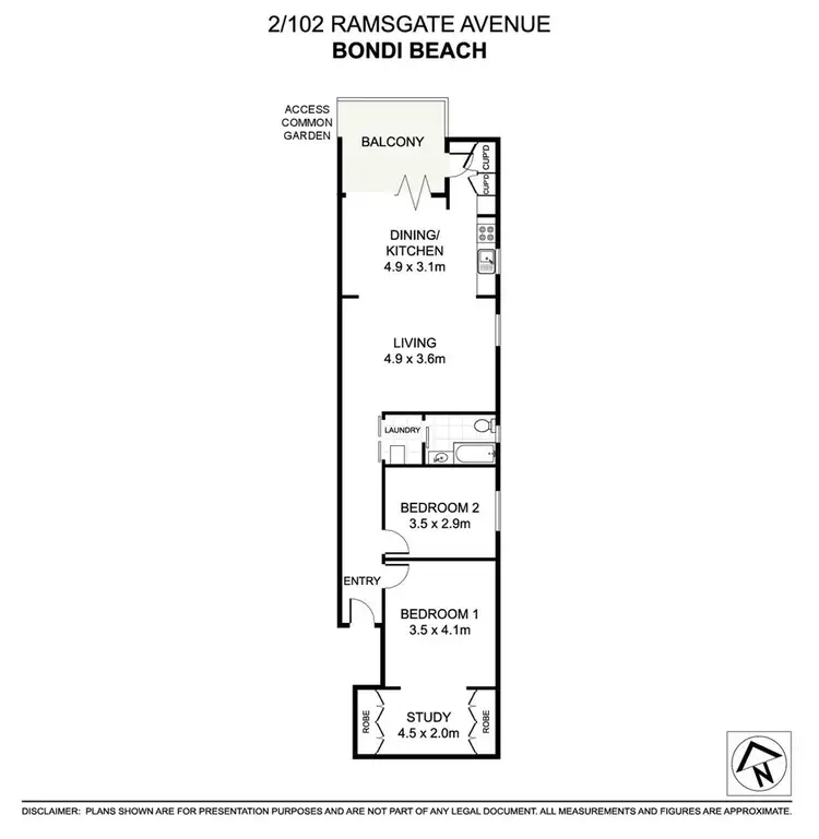 Floorplan of Homely apartment listing, 2/102 Ramsgate Avenue, Bondi Beach NSW 2026