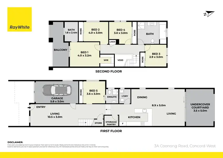 Floorplan of Homely semi-detached listing, 3a Coonong Road, Concord West NSW 2138