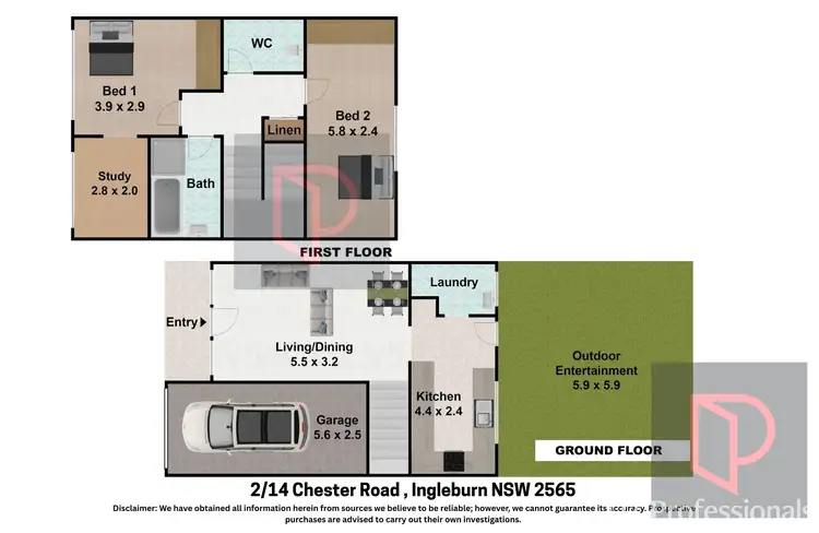 Floorplan of Homely townhouse listing, 2/14 Chester Road, Ingleburn NSW 2565