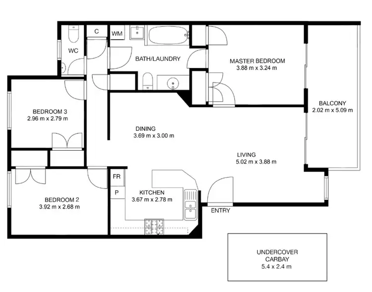 Floorplan of Homely apartment listing, 45/30 Bishops Row, East Perth WA 6004