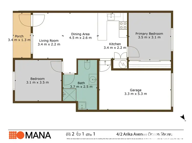 Floorplan of Homely unit listing, 4/2 Arika Avenue, Ocean Shores NSW 2483