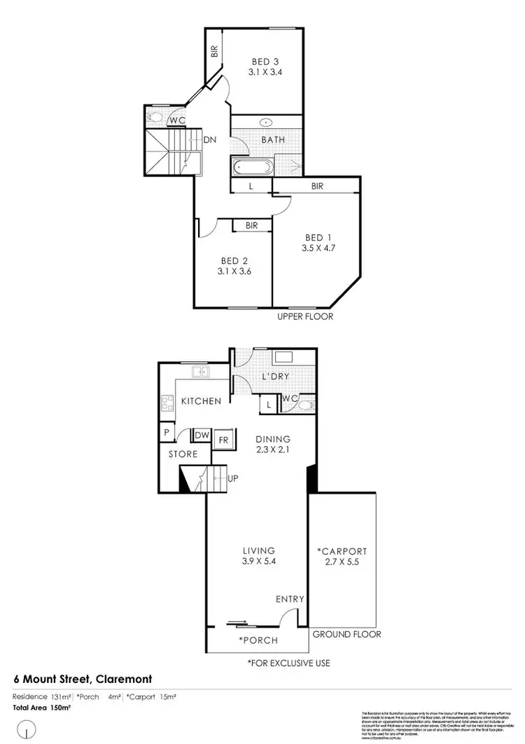 Floorplan of Homely townhouse listing, 6 Mount Street, Claremont WA 6010