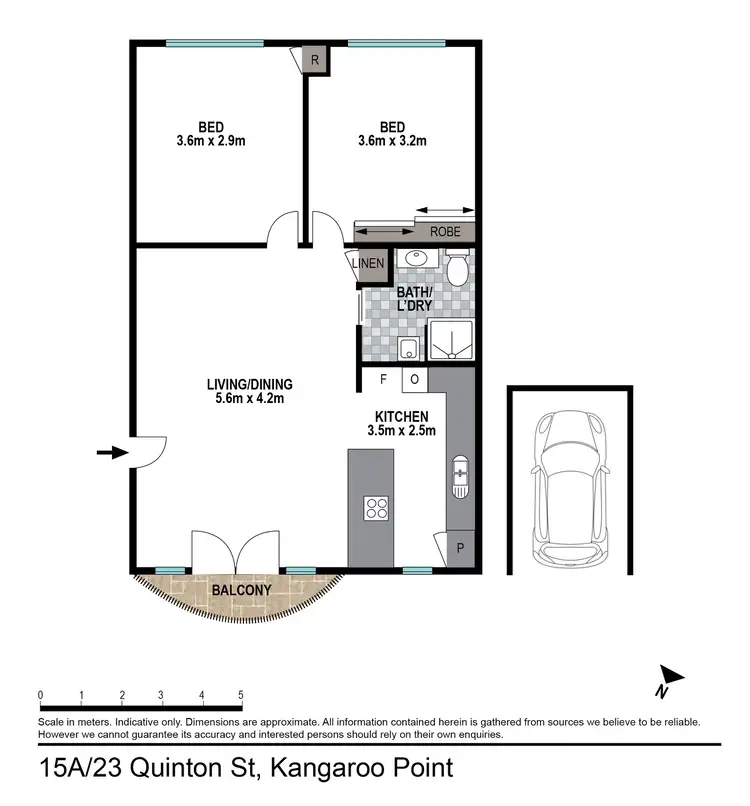 Floorplan of Homely unit listing, 15a/23 Quinton Street, Kangaroo Point QLD 4169