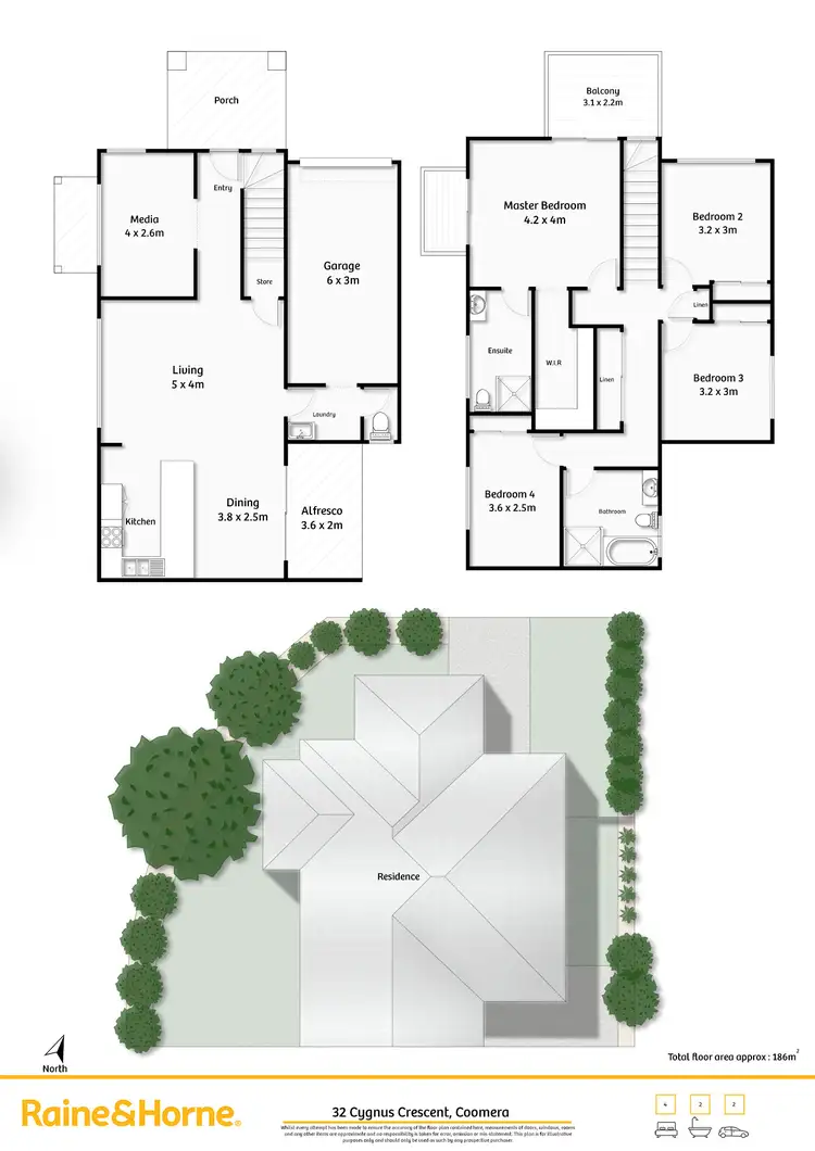 Floorplan of Homely semi-detached listing, 1/32 Cygnus Crescent, Coomera QLD 4209