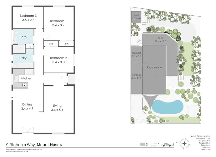 Floorplan of Homely house listing, 9 Binburra Way, Mount Nasura WA 6112