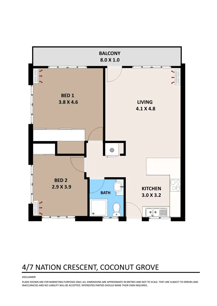 Floorplan of Homely unit listing, 4/7 Nation Crescent, Coconut Grove NT 810