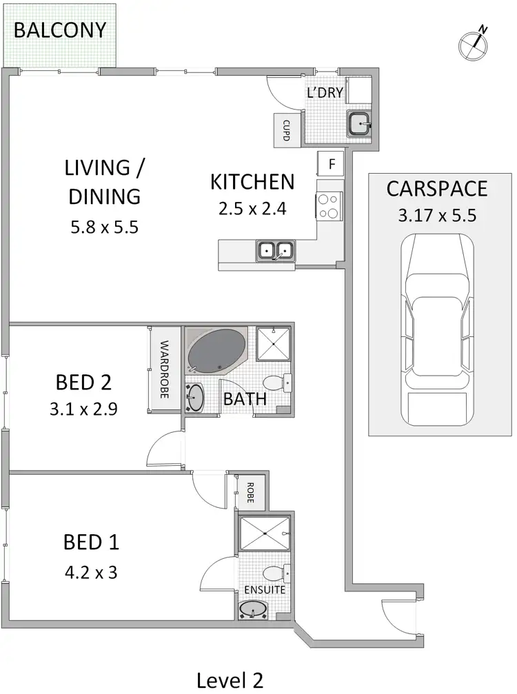 Floorplan of Homely unit listing, 15/1-3 Byer Street, Enfield NSW 2136