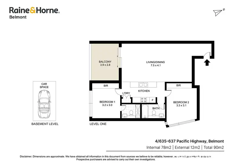 Floorplan of Homely unit listing, 4/635-637 Pacific Highway, Belmont NSW 2280