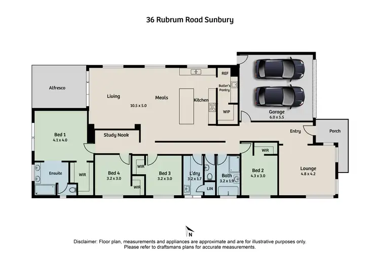 Floorplan of Homely house listing, 36 Rubrum Road, Sunbury VIC 3429