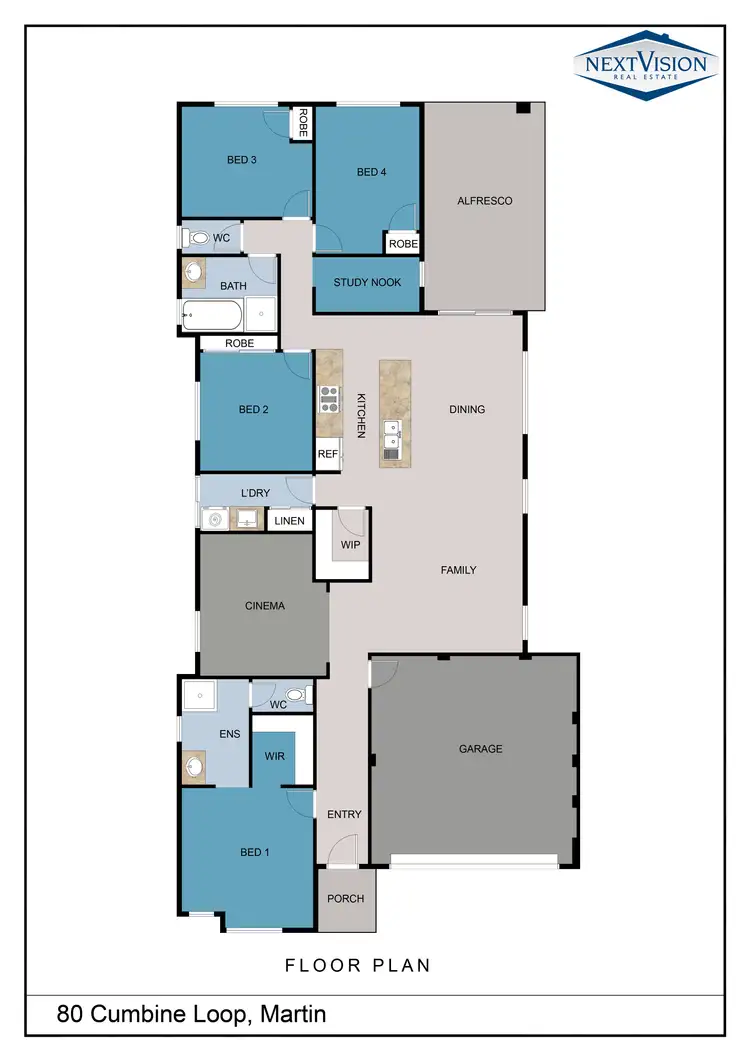 Floorplan of Homely house listing, 80 Cumbine Lp, Martin WA 6110