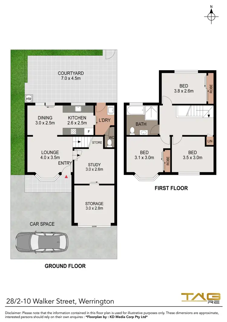 Floorplan of Homely townhouse listing, 28/2-10 Walker Street, Werrington NSW 2747