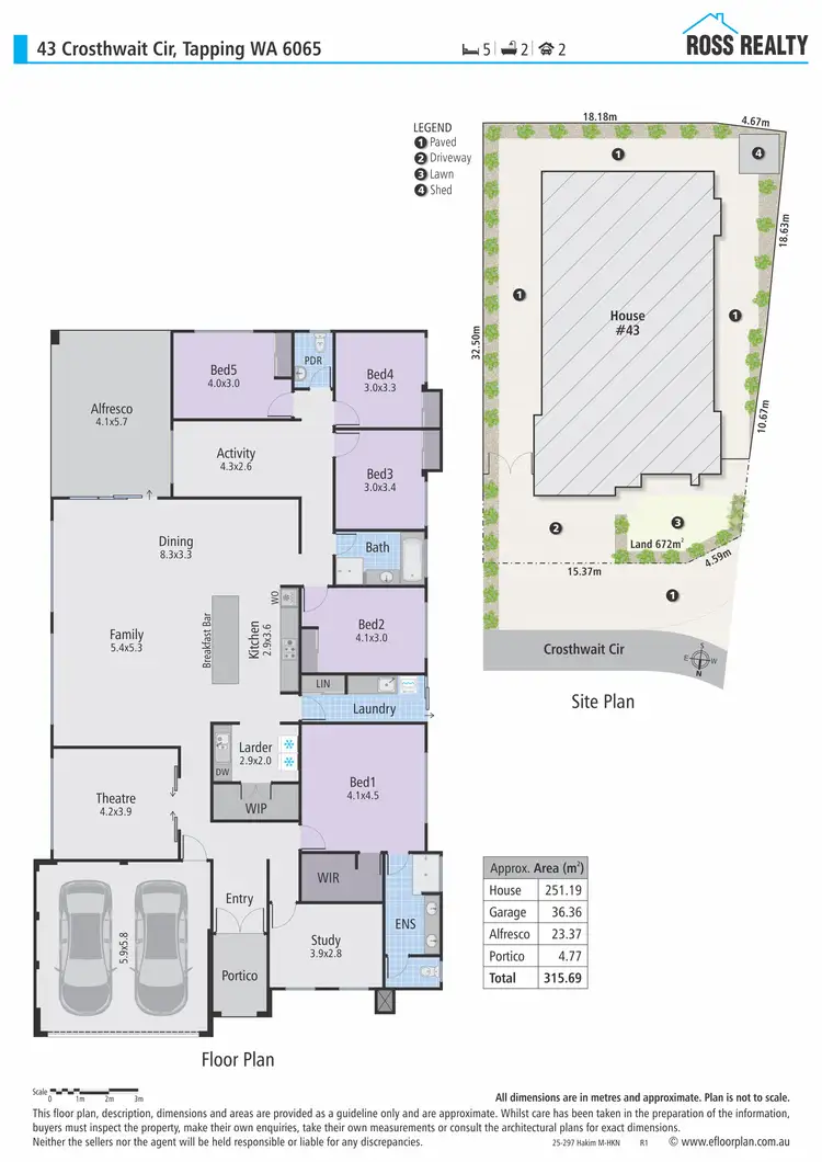 Floorplan of Homely house listing, 43 Crosthwait Circle, Tapping WA 6065