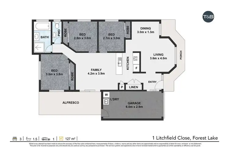 Floorplan of Homely house listing, 1 Litchfield Close, Forest Lake QLD 4078