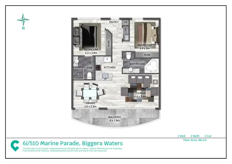 Floorplan of Homely apartment listing, 6i/510 Marine Parade, Biggera Waters QLD 4216