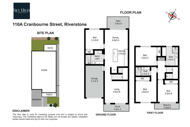 Floorplan of Homely townhouse listing, 110A Cranbourne St, Riverstone NSW 2765