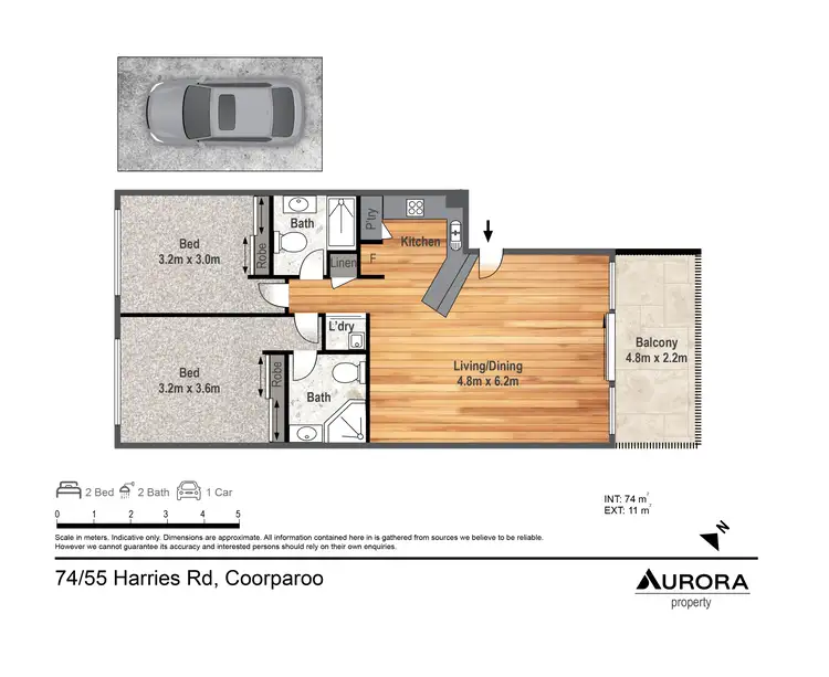 Floorplan of Homely apartment listing, 74/55 Harries Road, Coorparoo QLD 4151
