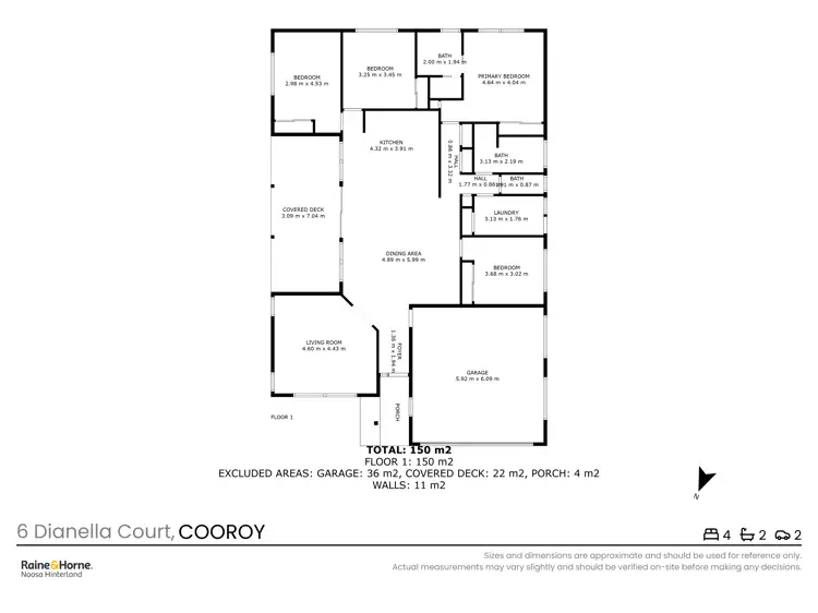 Floorplan of Homely house listing, 6 Dianella Court, Cooroy QLD 4563
