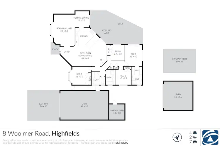 Floorplan of Homely house listing, 8 Woolmer Road, Highfields QLD 4352